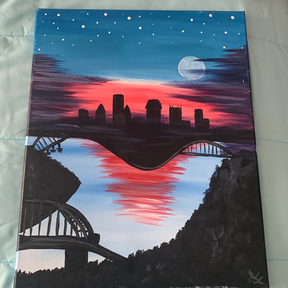 Night Sky Over a Small City